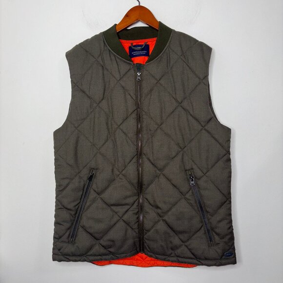 Scotch & Soda Men's Quilted Utility Vest Men’s Green Bomber Hunting Orange XL - Picture 1 of 14